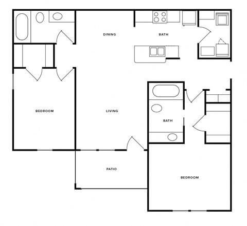a schematic drawing of the upper and lower floors of a house with an open floor
